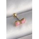 316L Çelik Gold Renk Pembe Fiyonk Model Tragus Piercing 316L Çelik Gold Renk Pembe Fiyonk Model Tragus Piercing