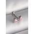 316L Çelik Gümüş Renk Pembe Kurdele Zirkon Taş Detay Tragus Piercing