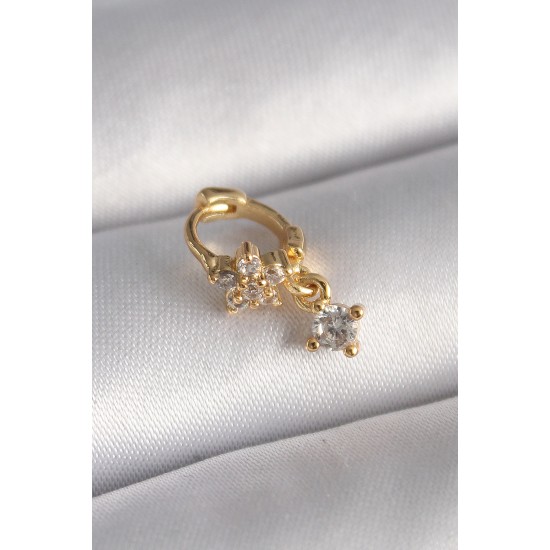 316L Çelik Gold Renk Zirkon Taşlı Çiçek Model Sallantı Detay Tragus Piercing 316L Çelik Gold Renk Zirkon Taşlı Çiçek Model Sallantı Detay Tragus Piercing