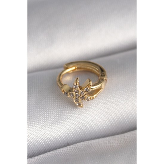 316L Çelik Gold Renk Zirkon Taşlı Deniz Yıldızı Model Tragus Piercing 316L Çelik Gold Renk Zirkon Taşlı Deniz Yıldızı Model Tragus Piercing