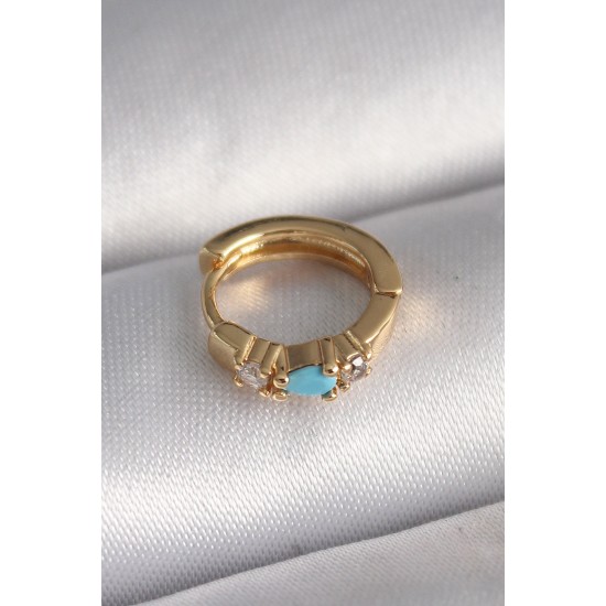 316L Çelik Gold Renk Zirkon Taşlı Mavi Taş Detay Tragus Piercing 316L Çelik Gold Renk Zirkon Taşlı Mavi Taş Detay Tragus Piercing