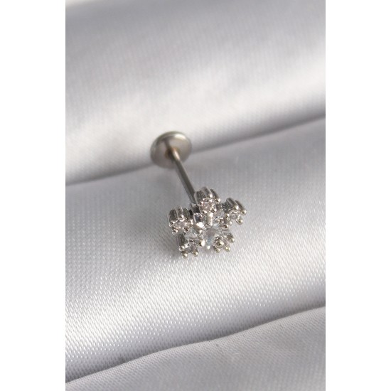 316L Çelik Gümüş Renk Zirkon Taşlı Yıldız Model Tragus Piercing 316L Çelik Gümüş Renk Zirkon Taşlı Yıldız Model Tragus Piercing