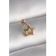 316L Çelik Gold Renk Renkli Zirkon Taşlı Yıldız Model Tragus Piercing