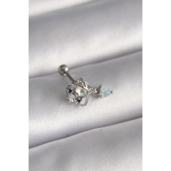 316L Çelik Gümüş Renk Zirkon Taşlı Sallantı Kalp Detay Tragus Piercing 316L Çelik Gümüş Renk Zirkon Taşlı Sallantı Kalp Detay Tragus Piercing