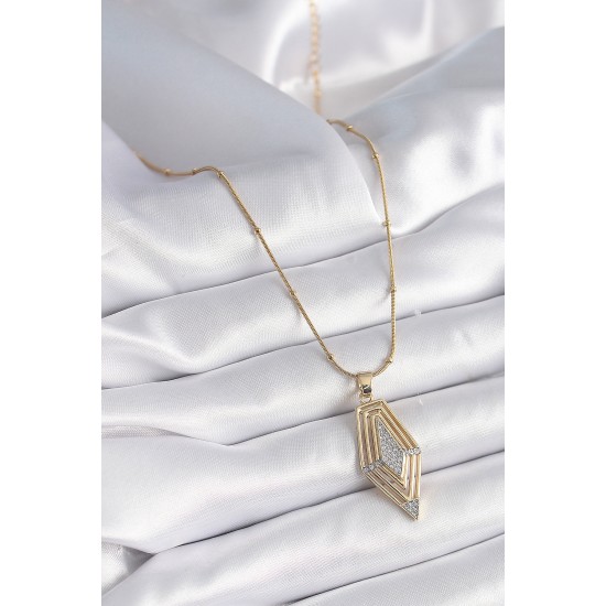 316L Çelik Gold Renk Zirkon Taşlı Vintage Model Kadın Kolye 316L Çelik Gold Renk Zirkon Taşlı Vintage Model Kadın Kolye