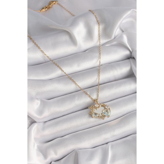 316L Çelik Gold Renk Zincir Ayna Kalp Model Zirkon Taşlı Kalp Model Kadın Kolye 316L Çelik Gold Renk Zincir Ayna Kalp Model Zirkon Taşlı Kalp Model Kadın Kolye