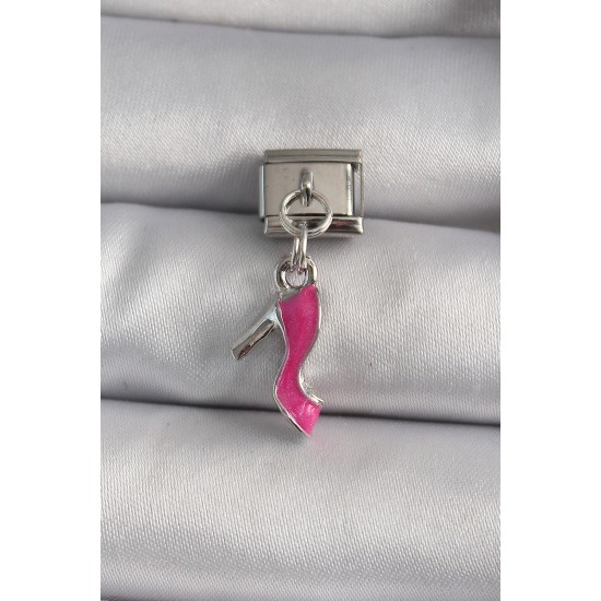 316L Çelik Gümüş Renk Sallantı Pembe Topuklu Ayakkabı Model Nomination Charm 316L Çelik Gümüş Renk Sallantı Pembe Topuklu Ayakkabı Model Nomination Charm
