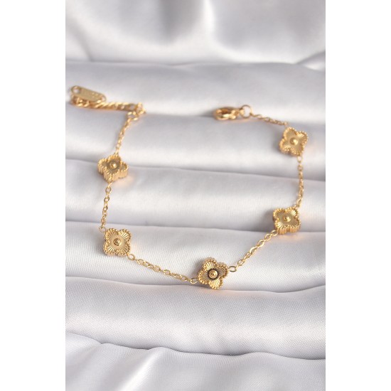 316L Çelik Gold Renk Baby Boy Yonca Model İşleme Detay Kadın Bileklik 316L Çelik Gold Renk Baby Boy Yonca Model İşleme Detay Kadın Bileklik