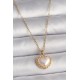 316L Çelik Gold Renk Zincir 3D İnci Kalp Model Kadın Kolye 316L Çelik Gold Renk Zincir 3D İnci Kalp Model Kadın Kolye