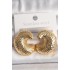 Pirinç Gold Renk Yılan Sırtı İşlemeli Yarım Halka Model Kadın Küpe