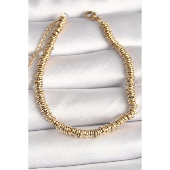 316L Çelik Gold Renk Çoklu Minimal Halka Model Kadın Bileklik 316L Çelik Gold Renk Çoklu Minimal Halka Model Kadın Bileklik