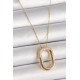 316L Çelik Gold Renk Zirkon Taşlı Oval Model Kadın Kolye 316L Çelik Gold Renk Zirkon Taşlı Oval Model Kadın Kolye