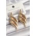 Pirinç Gold Renk 3 Sıra Dalga Model Kadın Küpe