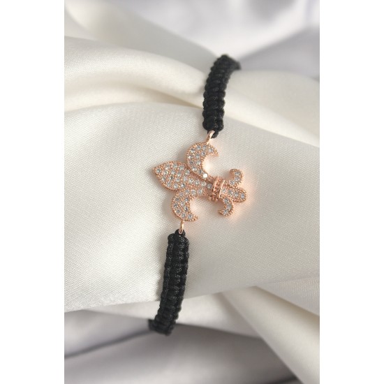 Pirinç Rose Renk Zirkon Taşlı Zambak Model Asansörlü Makrome Model Kadın Bileklik Pirinç Rose Renk Zirkon Taşlı Zambak Model Asansörlü Makrome Model Kadın Bileklik