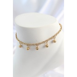 316L Çelik Gold Renk Sallantı Topçuk Zincir Model Kadın Halhal