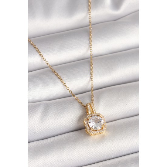 316L Çelik Gold Renk Zincir Zirkon Taşlı Kare Model Kadın Kolye 316L Çelik Gold Renk Zincir Zirkon Taşlı Kare Model Kadın Kolye