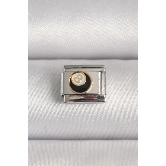316L Çelik Gümüş Renk 8 Ball İşlemeli Nomination Charm 316L Çelik Gümüş Renk 8 Ball İşlemeli Nomination Charm