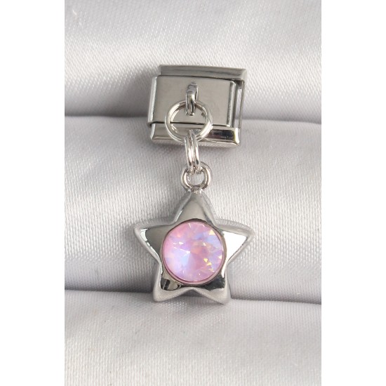 316L Çelik Gümüş Renk Pembe Zirkon Taşlı Yıldız Model Nomination Charm 316L Çelik Gümüş Renk Pembe Zirkon Taşlı Yıldız Model Nomination Charm
