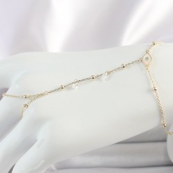 Pirinç Gold Renk Mavi Taşlı Göz Figür Topçuk Detaylı Kadın Şahmeran