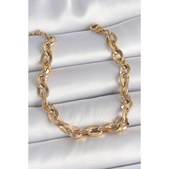 316L Çelik Gold Renk Zincir Model Kadın Bileklik 316L Çelik Gold Renk Zincir Model Kadın Bileklik