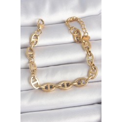 316L Çelik Gold Renk Zincir Model Kadın Bileklik
