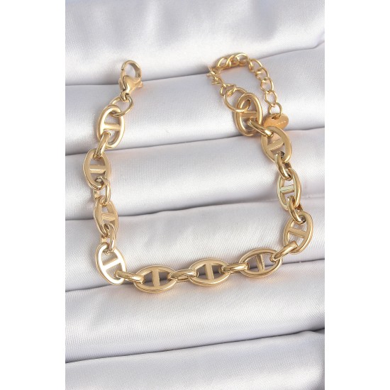 316L Çelik Gold Renk Zincir Model Kadın Bileklik 316L Çelik Gold Renk Zincir Model Kadın Bileklik