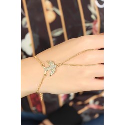 Gold Renk Zirkon Taşlı Kırlangıç Şahmeran Bileklik