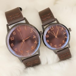 Kahverengi Deri Kordonlu Rose Metal Kasa Sevgili Saatleri
