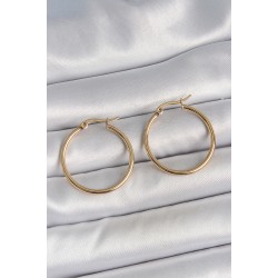 316 Çelik Gold Renk 27 mm Halka Model Kadın Küpe