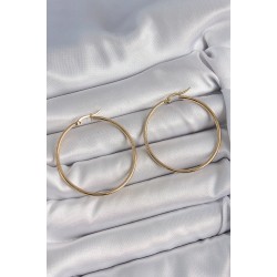 316 Çelik Gold Renk 43 mm Halka Model Kadın Küpe