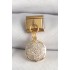 316L Çelik Gold Renk Sallantı Zirkon Taşlı Yonca Model Nomination Charm