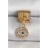 316L Çelik Gold Renk Sallantı Zirkon Taşlı Göz Model Nomination Charm