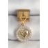 316L Çelik Gold Renk Sallantı Zirkon Taşlı Kalp Model Nomination Charm