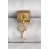 316L Çelik Gold Renk Sallantı Zirkon Taşlı Kalpli Anahtar Model Nomination Charm