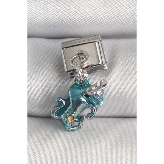 316L Çelik Gümüş Renk Sallantı Mavi Boğa Model Nomination Charm 316L Çelik Gümüş Renk Sallantı Mavi Boğa Model Nomination Charm