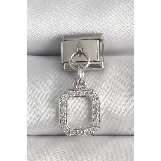 316L Çelik Gümüş Renk Sallantı Zirkon Taşlı Kare Model Nomination Charm 316L Çelik Gümüş Renk Sallantı Zirkon Taşlı Kare Model Nomination Charm