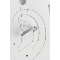 Pirinç Gümüş Renk Zirkon Taşlı Kadın Kıkırdak Model Küpe