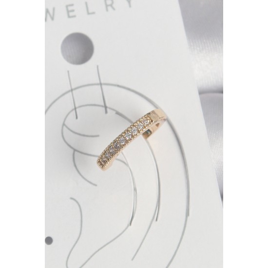 Pirinç Gold Renk Zirkon Taşlı Kadın Kıkırdak Küpe Pirinç Gold Renk Zirkon Taşlı Kadın Kıkırdak Küpe