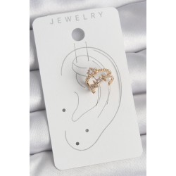 Pirinç Gold Renk Zirkon Taşlı Yıldız Model Kadın Kıkırdak Küpe
