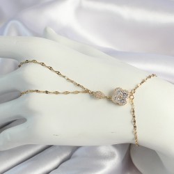 316L Çelik Gold Renk Zincirli Yonca Figürlü Zirkon Taşlı Şahmeran