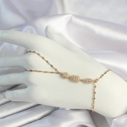 316L Çelik Gold Renk Zirkon Taşlı Baget Şahmeran