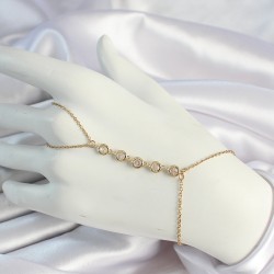 316L Çelik Gold Renk Zincirli Zirkon Taşlı Şahmeran