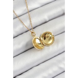316L Çelik Zincir Açılabilir Sanatsal Vintage Çiçek Model Gold Renk Kadın Kolye