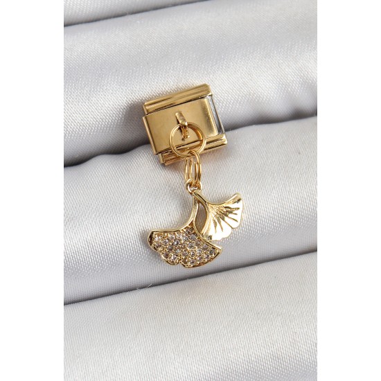 316L Çelik Sallantılı Zirkon Taşlı Balık Kuyruğu Model Gold Renk Nomination Charm 316L Çelik Sallantılı Zirkon Taşlı Balık Kuyruğu Model Gold Renk Nomination Charm
