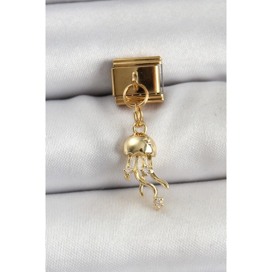 316L Çelik Sallantılı Zirkon Taşlı Deniz Anası Model Gold Renk Nomination Charm 316L Çelik Sallantılı Zirkon Taşlı Deniz Anası Model Gold Renk Nomination Charm