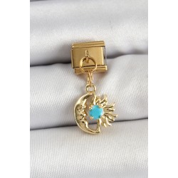 316L Çelik Sallantılı Ay Ve Güneş Model Gold Renk Nomination Charm