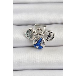 316L Çelik Gümüş Renk Travel Model Nomination Charm