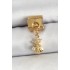 316L Çelik Sallantılı Zirkon Taşlı Deniz Yıldızı Ve İstiridye Model Gold Renk Nomination Charm