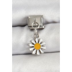 316L Çelik Gümüş Renk Papatya Model Nomination Charm