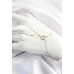 Pirinç Gold Renk Zirkon Taşlı Yıldız Model Şahmeran